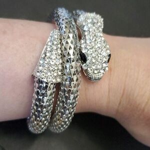*Sale* Silver tone snake wrap bracelet
